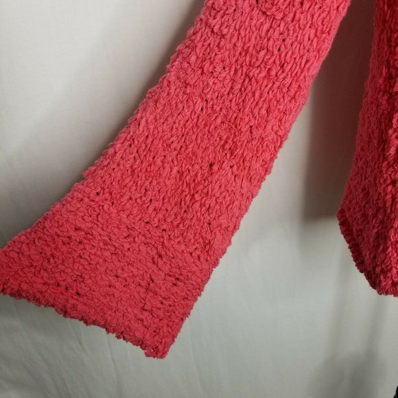 Free People Pink Sand Dune Sweater Fuzzy V Neck - Picture 3 of 8